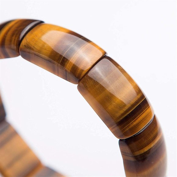 Natural Tiger's Eye Stone Braided Bracelet Bangle for Protection Anxiety Relief - Picture 3 of 5